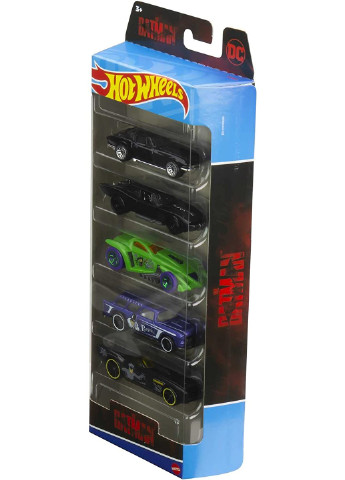 Колекційний набір машинок Hot Wheels Batman 5 Pack with Batmobile, 1:64 (HGN22) Mattel (255665293)