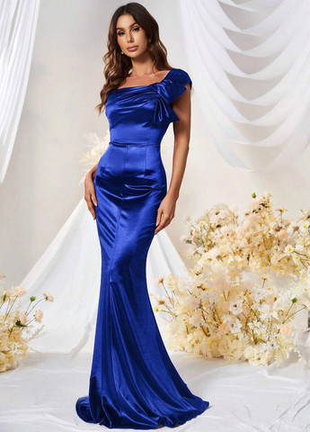 Синя вечірня, святковий сукня футляр SHEIN однотонна