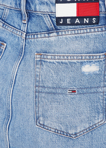 Голубая джинсовая однотонная юбка Tommy Jeans