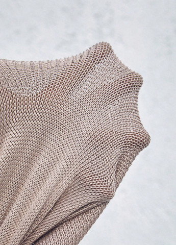 Сіро-бежева пляжна сукня з відкритою спиною SHEIN однотонна