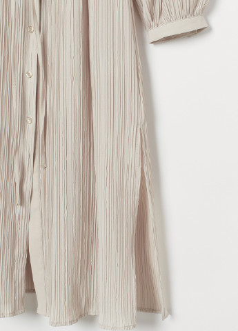 Светло-бежевое кэжуал платье а-силуэт H&M однотонное
