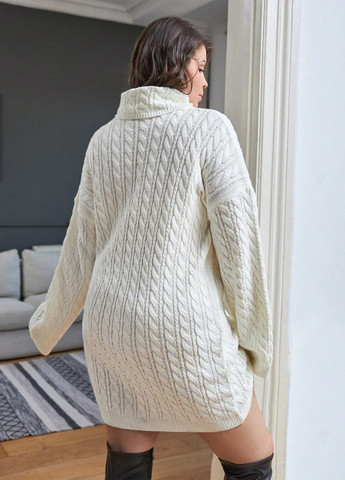 Білий кежуал сукня сукня светр SHEIN однотонна