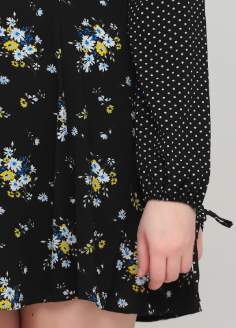 Чорна кежуал сукня кльош Miss Selfridge з квітковим принтом