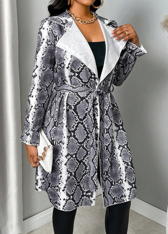 Чорне демісезонне Пальто однобортне SHEIN