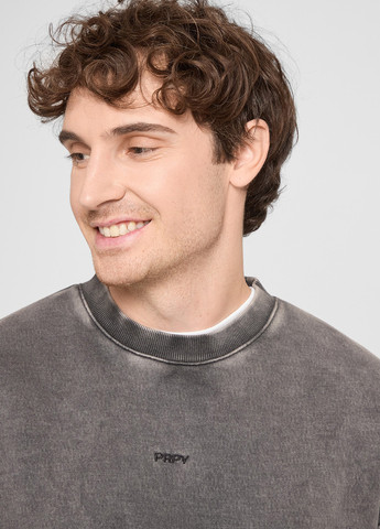 Серый свитшот PRPY варенка потертости, вышивка (366302630)
