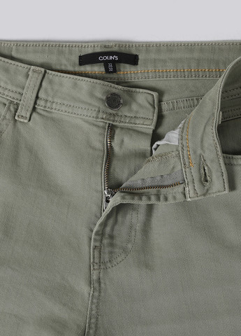 Серо-зеленые кэжуал демисезонные прямые брюки Colin's