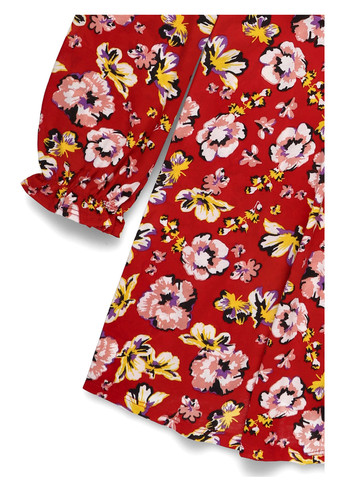 Красное кэжуал платье клеш MINT&BERRY с цветочным принтом