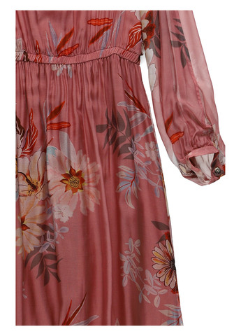 Розово-коричневое кэжуал платье клеш Nazarenogabrielli с цветочным принтом