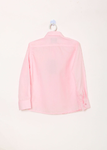 Розовая классическая рубашка однотонная Bogi с длинным рукавом