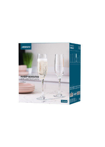 Набір келихів для шампанського Gloria AR-2621-GC 215 мл 6 шт Ardesto (254861034)