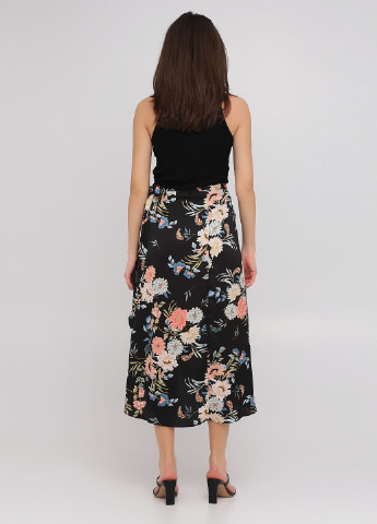 Черная кэжуал цветочной расцветки юбка Studio на запах