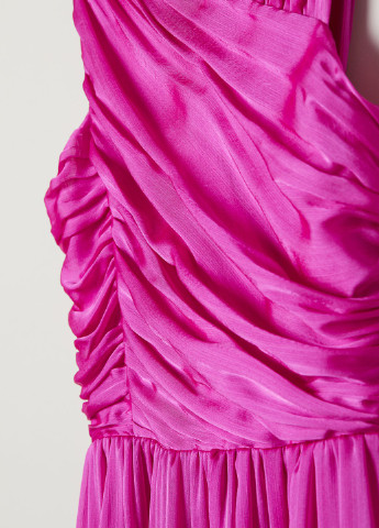 Фуксинова (кольору Фукія) святковий сукня з драпіруванням H&M однотонна