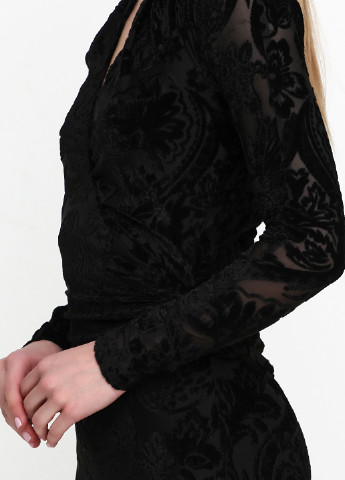 Черное вечернее платье короткое Alexander McQueen однотонное