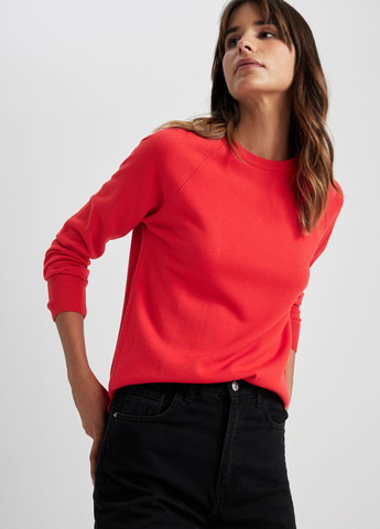 Красный демисезонный свитер джемпер DeFacto