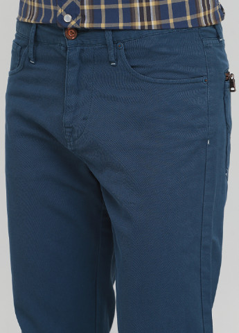 Темно-синие кэжуал демисезонные зауженные брюки Jack & Jones