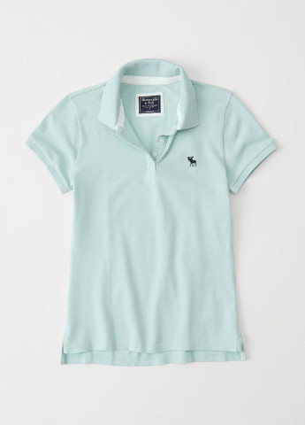 Мятная женская футболка-поло Abercrombie & Fitch с логотипом