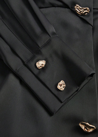 Чорна кежуал сукня сукня-сорочка SHEIN однотонна