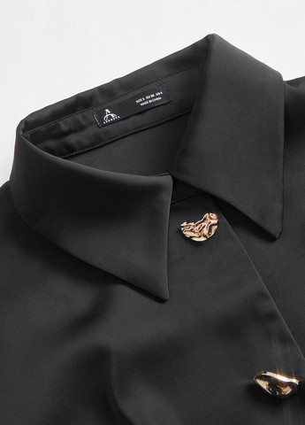 Чорна кежуал сукня сукня-сорочка SHEIN однотонна