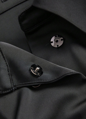 Чорна кежуал сукня сукня-сорочка SHEIN однотонна