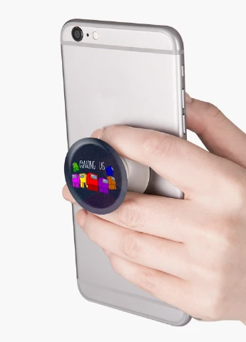 Попсокет (Popsockets) тримач для смартфону Амонг Ас (Among Us) (8754-2593) Чорний MobiPrint (216836545)