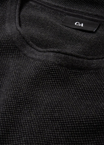 Лонгслів C&A однотонний сірий кежуали бавовна