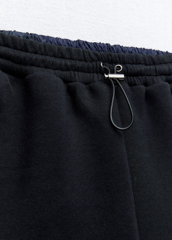Черные спортивные демисезонные прямые брюки Zara