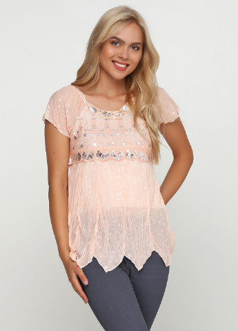 Персиковая летняя блуза Meiling