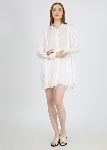 Белое кэжуал платье рубашка Casalini однотонное