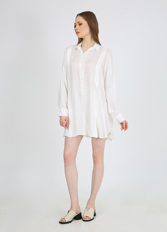 Белое кэжуал платье рубашка Casalini однотонное