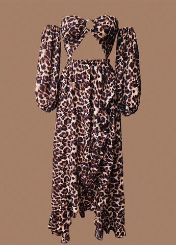 Коричнева кежуал сукня SHEIN леопардовий
