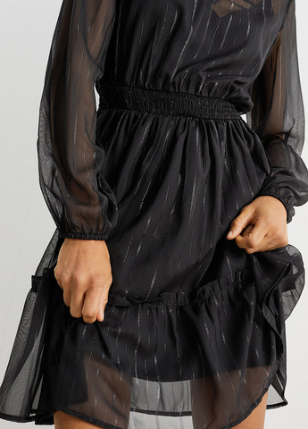 Черное вечернее платье клеш C&A однотонное