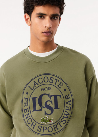 Хакі світшот Lacoste логотип нашивки (329694349)