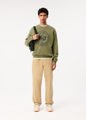 Хакі світшот Lacoste логотип нашивки (329694349)