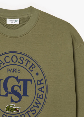 Хакі світшот Lacoste логотип нашивки (329694349)