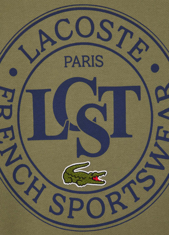 Хакі світшот Lacoste логотип нашивки (329694349)