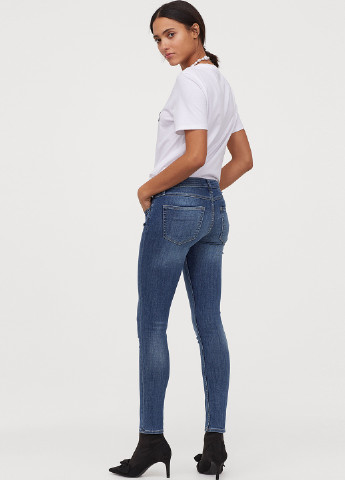 Джинси H&M скінні темно-блакитні джинсові бавовна