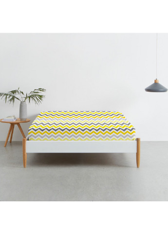 Простынь на резинке 90х200х20 ZIGZAG YELLOW GREY Cosas ZigYellowGrey_90x200x20 (250319087)