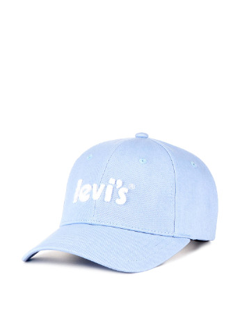 Кепка Levi's бейсболка однотонная голубая повседневная хлопок