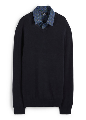 Темно-синій демісезонний комплект (пуловер, сорочка) C&A