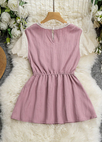 Розово-лиловая блуза с баской SHEIN