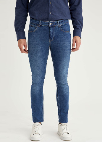 Синие демисезонные скинни джинсы DeFacto