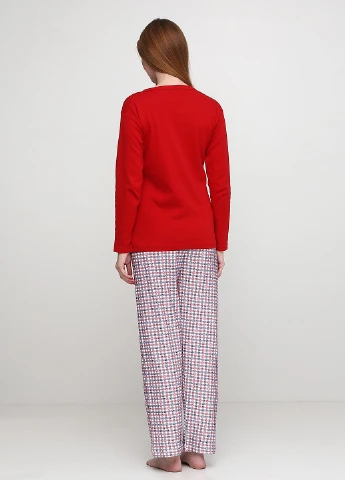 Червона зимня комплект щільний трикотаж (світшот, штани) Good Night Pajama