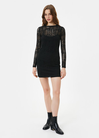 Черное вечернее, кэжуал платье силуэтная KOTON однотонное