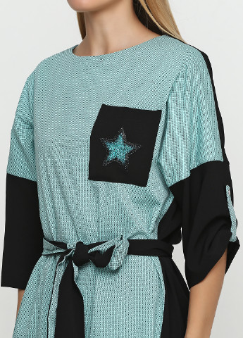 Светло-бирюзовое кэжуал платье Imperial с геометрическим узором