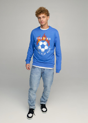 Голубой свитшот мужской basic /no flis/ YAPPI (252385788)