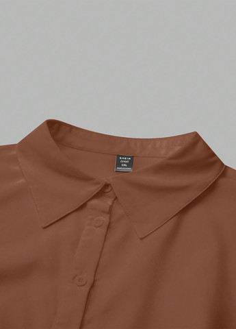 Коричнева кежуал сукня сукня-сорочка SHEIN однотонна