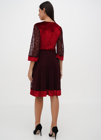 Бордова кежуал сукня на запах Sassofono однотонна