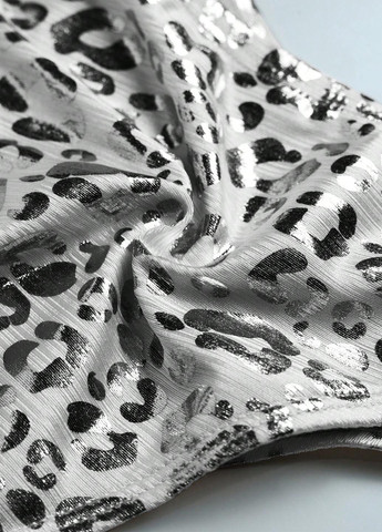 Серебряный летний купальник (лиф, трусики) балконет, раздельный SHEIN