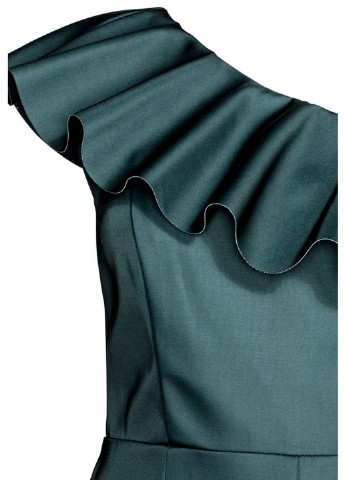 Комбінезон H&M комбінезон-шорти темно-зелений кежуал поліестер