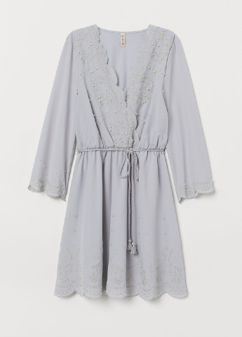 Светло-серое кэжуал платье клеш H&M